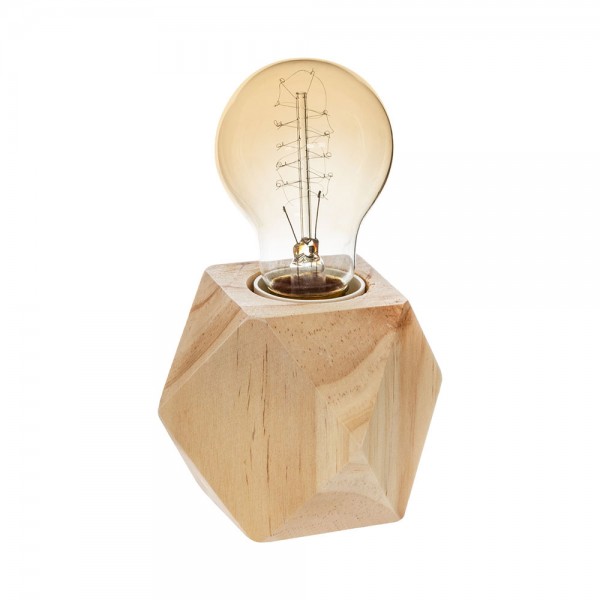 Lámpara de mesa de madera e27 (bombilla no incluida), bahia, ø7,5 x 8 cm