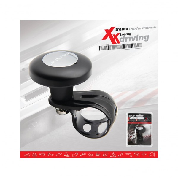 Pomo Manillar Moon Shape Negro/Cromo