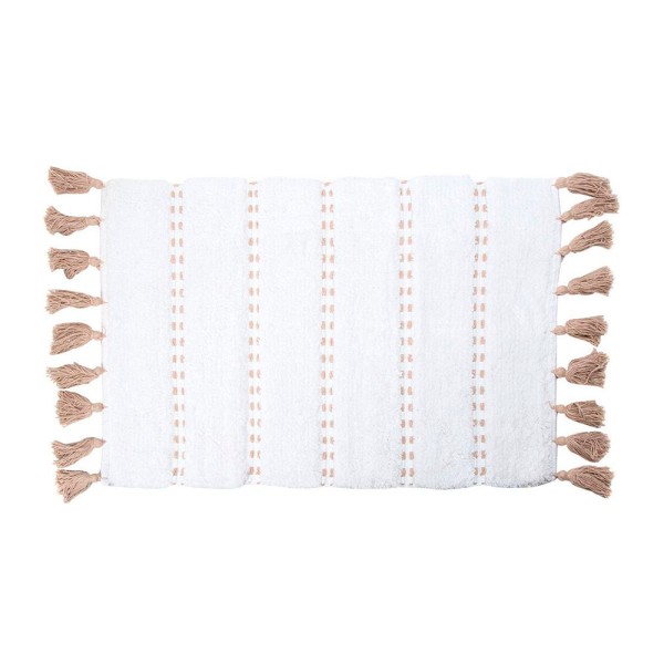 Alfombra de baño 'pom pom' marron 50 x 75 cm