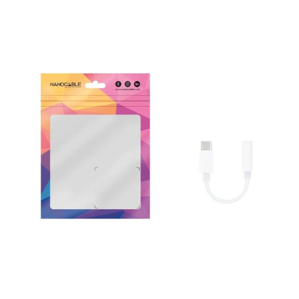 Nanocable adaptador audio usb-c-m a jack-h, blanco