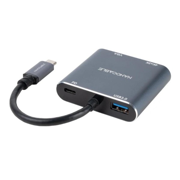 Nanocable converosr usb-c a hdmi/vga/usb3.0/pd