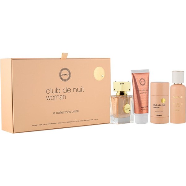 Armaf club denuit woman eau de parfum 55un vaporizador + hair mist 55ml + desodorante stick 75ml + crema de manos 50ml