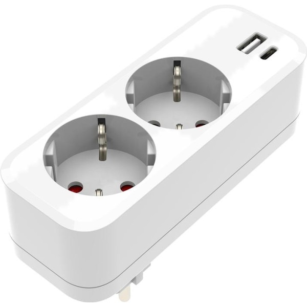 Adaptador onlex pc 2tomas 16a.usb+type c