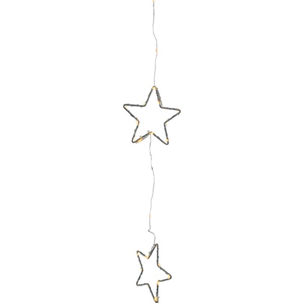 Cortina de led con estrellas, fija, luz cálida, 252 leds, exterior, 2 m color plateado