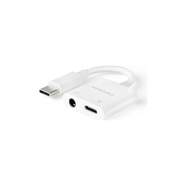 Nanocable adaptador usb-c a jack+usb-c/h pd 60w