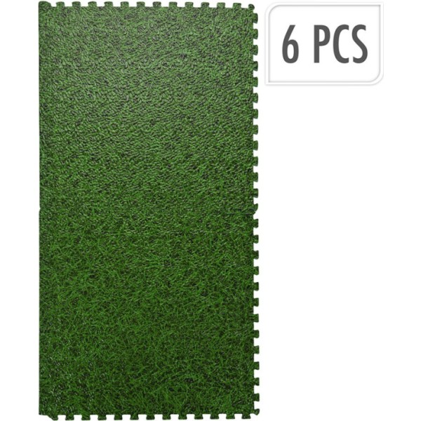 Suelo tipo puzzle de espuma eva con diseño de césped 40 x 40 x 1 cm, 6 uds