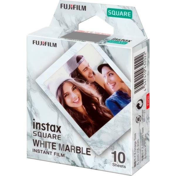Fujifilm instax square white marble / película fotográfica instantánea