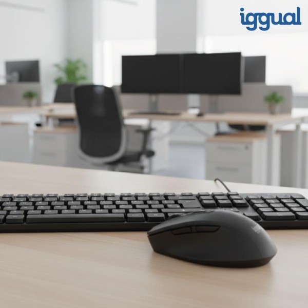 Iggual teclado usb estándar ck-office-105t negro