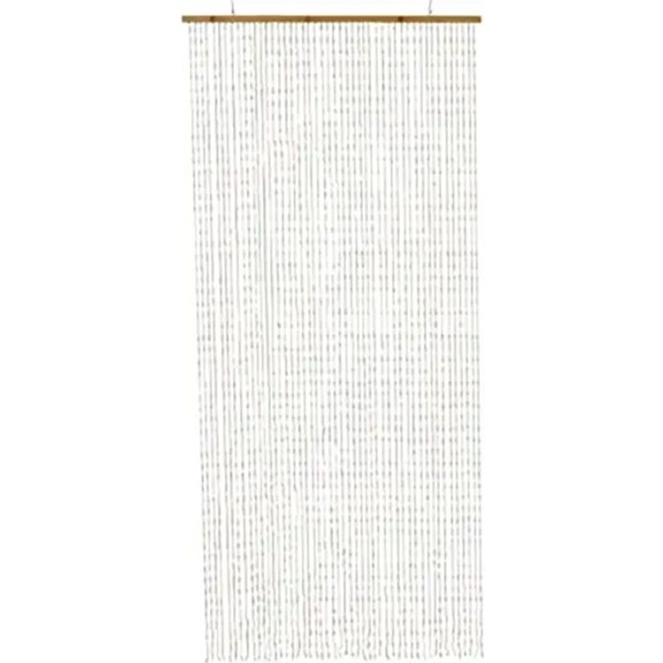 Cortina de plástico y barra de madera, para puerta, 90 x 200 cm